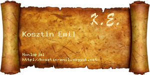 Kosztin Emil névjegykártya